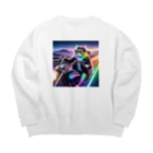 ニャーちゃんショップのキャットライダー Big Crew Neck Sweatshirt