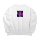 rico_121の雨のネオン街 Big Crew Neck Sweatshirt