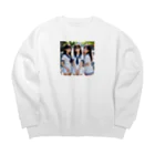 awunのAI美女　 Big Crew Neck Sweatshirt