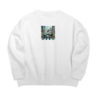 active-msk2のアーバンジャングルのリーダー Big Crew Neck Sweatshirt