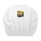 くろまめ　kuromameのハリネズミくん Big Crew Neck Sweatshirt