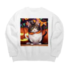 那須モバイル店のハロウィンの猫 Big Crew Neck Sweatshirt