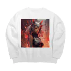 meka_onchiのサイバーパンク天照 Big Crew Neck Sweatshirt