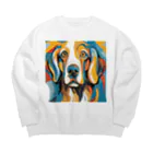 Artistic Allure EmporiumのGolden Retriever Pure Love　ゴールデンレトリバー ピュアラブ Big Crew Neck Sweatshirt