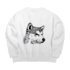 柴犬タロさんほんわか工場のたたずむ柴犬 Big Crew Neck Sweatshirt