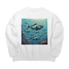 OI-ARTの海中の魚群 Big Crew Neck Sweatshirt