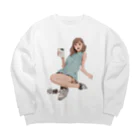 mofu mofu309のマシュロ　マシェリ Big Crew Neck Sweatshirt