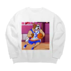 アニマルデザインのバスケットボールプレイヤーブル Big Crew Neck Sweatshirt