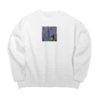 capcat1919のラベンダー猫 Big Crew Neck Sweatshirt