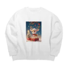 Iruhachiのクリスマスが待ち遠しいトナカイ Big Crew Neck Sweatshirt