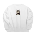 ゆうゆうの猫シリーズ Big Crew Neck Sweatshirt