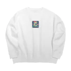 ポンポコさんの世界にありがとう Big Crew Neck Sweatshirt