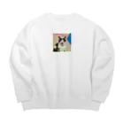 hatiwarenek-gomaのゴマの一言「選挙にいくにゃ」 Big Crew Neck Sweatshirt