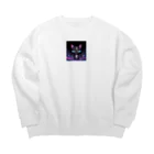 ミネラル太郎のサイケデリックネコ Big Crew Neck Sweatshirt