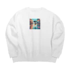 ruharuの雨 Big Crew Neck Sweatshirt