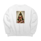 규리shopのクリスマス テディーベアの思い出 Big Crew Neck Sweatshirt