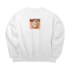 かわいいキャラクターのちょーかわいいハムスターイラストグッズ Big Crew Neck Sweatshirt