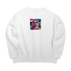 mimimiminononoの陽気なKOBUTAちゃん Big Crew Neck Sweatshirt