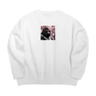 カルビーより湖池屋派のアフごり君のお花見 Big Crew Neck Sweatshirt