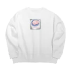 soraseaの寝てるぶたちゃんグッズ Big Crew Neck Sweatshirt