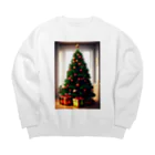 千裕アトリエ（いつもありがとう）のクリスマスギフトとツリー Big Crew Neck Sweatshirt