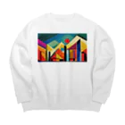 すずきいくやのビルと太陽 Big Crew Neck Sweatshirt