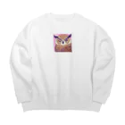 OWIの幸運ふくろうグッズ Big Crew Neck Sweatshirt