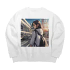 めんたいこの都会女子高生 Big Crew Neck Sweatshirt