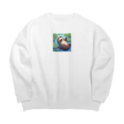 TADの部屋のフニャフニャカワウソくん Big Crew Neck Sweatshirt