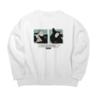 nobori martのCats【grooming】 Big Crew Neck Sweatshirt