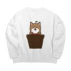 ｽﾔﾘﾝｺﾞ(ง˘ω˘)วの鉢入りわんこ Big Crew Neck Sweatshirt