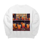 ReoReo-Artのハロウィーンなカクテルシリーズ Big Crew Neck Sweatshirt