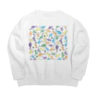 図鑑Tのスズリのきょうりゅういっぱい Big Crew Neck Sweatshirt