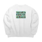 pain08のサボテンくん Big Crew Neck Sweatshirt