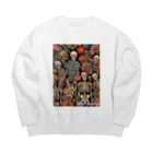 Skull sectionのドクロと花 Big Crew Neck Sweatshirt