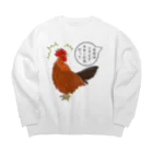 LalaHangeulのフライドチキンの日 Big Crew Neck Sweatshirt