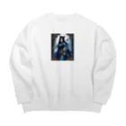 ZZRR12の「狐魔女の蒼き炎」 ： "The Azure Flames of the Fox Witch" Big Crew Neck Sweatshirt