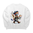 夢見る猫の箱庭のアズル Big Crew Neck Sweatshirt