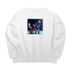 ZZRR12の「永遠の忠誠：キツネロボットの物語」 ： "Eternal Loyalty: Story of the Kitsune Robot" Big Crew Neck Sweatshirt