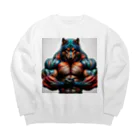 muscle_laboのrainbow wolf strong Big Crew Neck Sweatshirt