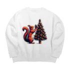 niko&PANDA shopのリスのクリスマス Big Crew Neck Sweatshirt