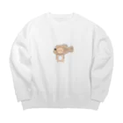 ama_mimi8のたいやきをかぶるねこ Big Crew Neck Sweatshirt