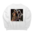 こまイヌ屋たちのグッチャーロボ Big Crew Neck Sweatshirt