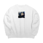 ひとやすみ　らいふの食事中 Big Crew Neck Sweatshirt