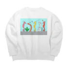 森図鑑の[森図鑑] 仲間に入れて（背景水色） Big Crew Neck Sweatshirt