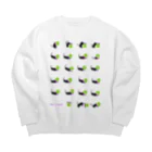 yellowgreenのちょっとまってて　黒猫 Big Crew Neck Sweatshirt