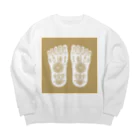 ブッディズムの仏足ベージュ Big Crew Neck Sweatshirt