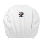 umebosi358のイリュージョンブックエンド - 本のバランスアート Big Crew Neck Sweatshirt