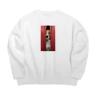 YUTO1126のジッパーから覗く犬 Big Crew Neck Sweatshirt