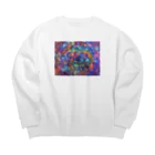 *Mananeko*の色彩時計＊ イラスト アート Big Crew Neck Sweatshirt